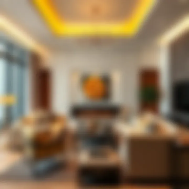 Luxurious Living Room at Jannat Midtown Luxurious living room interior in Jannat Midtown highlighting contemporary furnishings