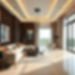 Spacious living area in Jumeirah Park villa