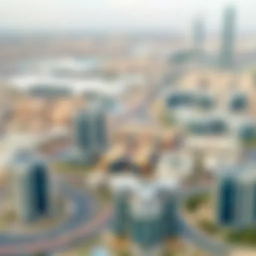 A panoramic view of Mussafah showcasing its urban landscape and infrastructure.