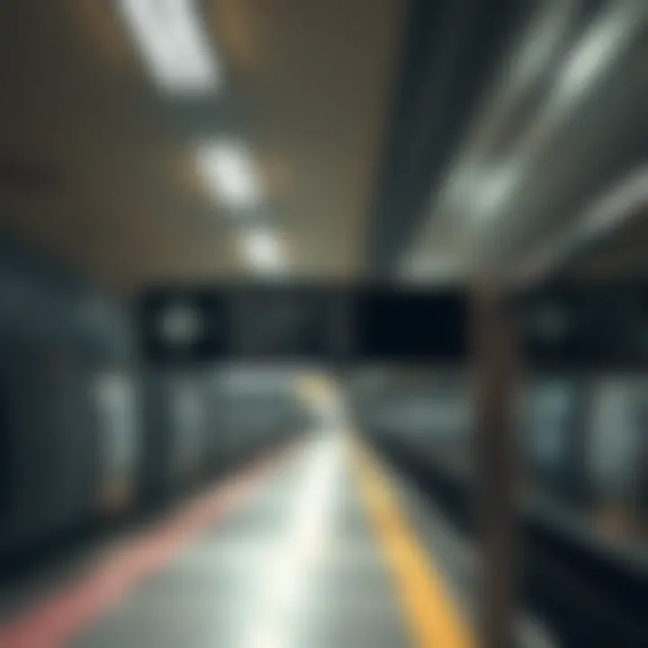 Signage at a Dubai metro station indicating directions