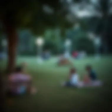 Family Fun in Mirdif's Park A serene park in Mirdif with families enjoying picnics and children playing on the grass