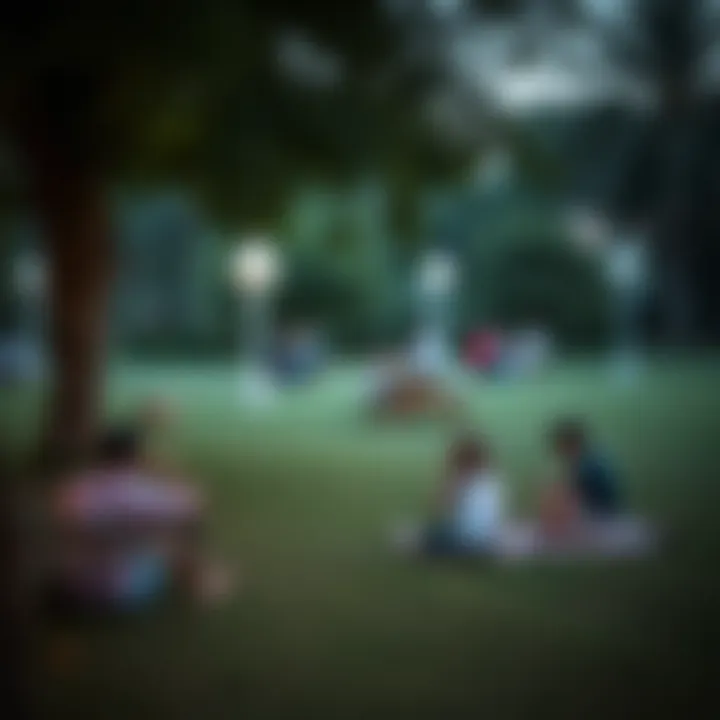 Family Fun in Mirdif's Park A serene park in Mirdif with families enjoying picnics and children playing on the grass