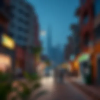 Vibrant local neighborhood around Burjuman Metro