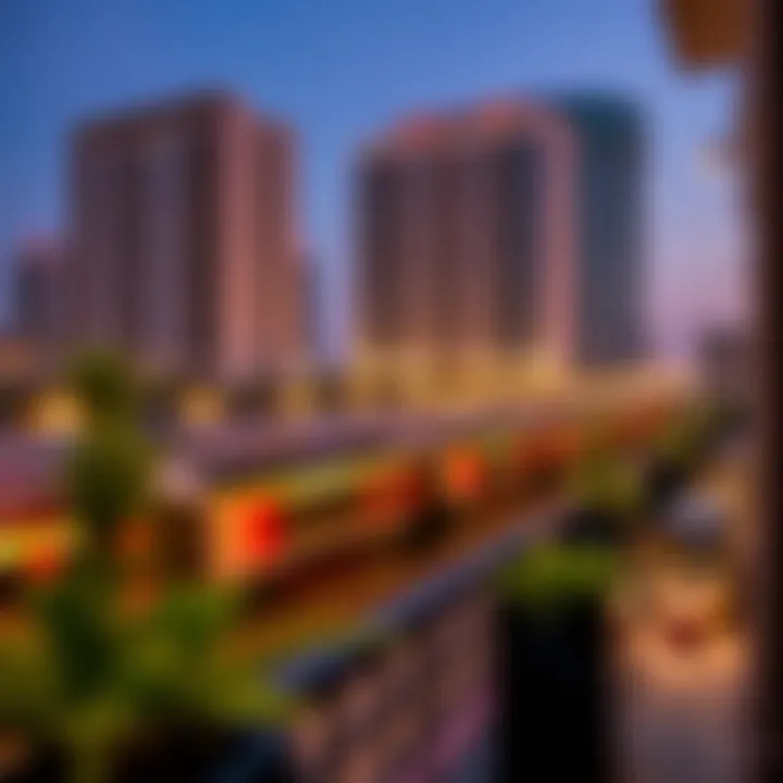 View of Burjuman Metro station from nearby apartment balcony