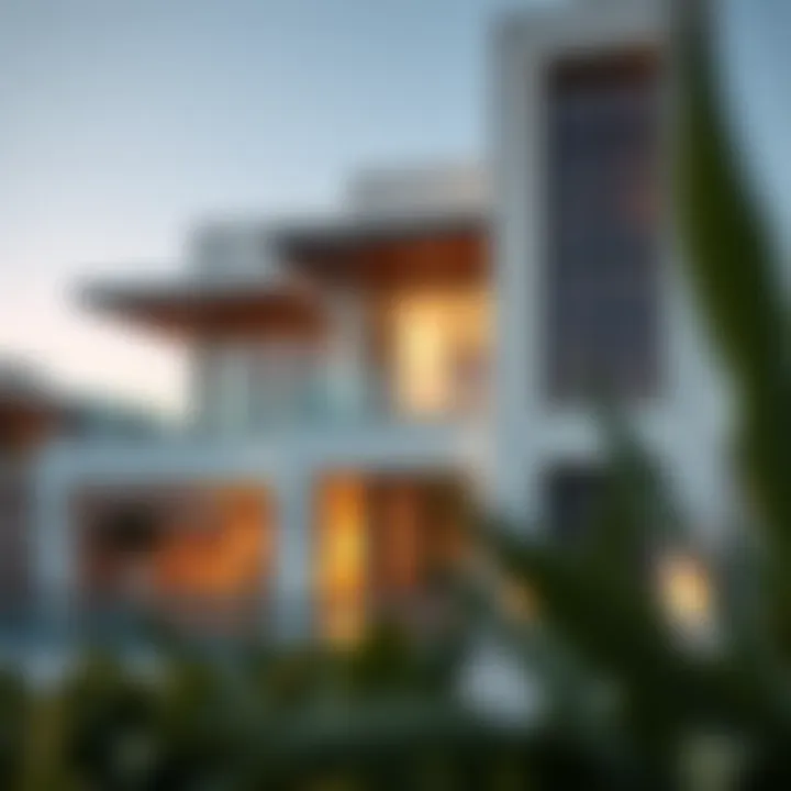 Modern Architecture in Palm Jumeirah Crescent Architectural details of a villa in Palm Jumeirah Crescent highlighting modern design