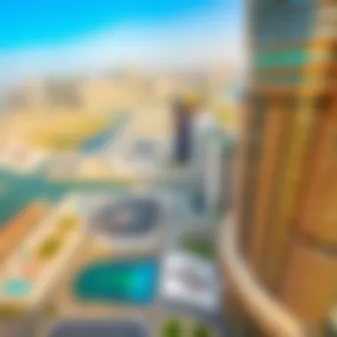 Aerial view of Business Bay highlighting Prime Tower