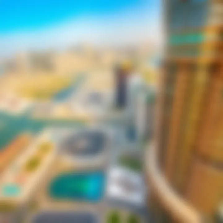 Aerial view of Business Bay highlighting Prime Tower