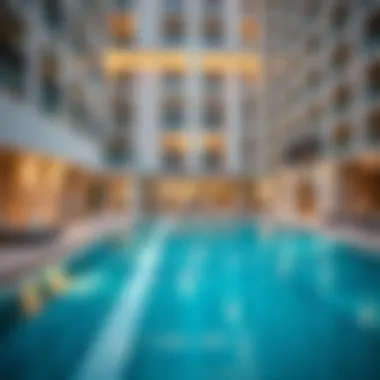 Amenities of Safi Apartments including pool and fitness center