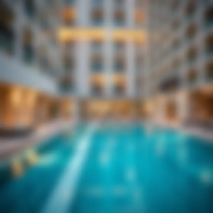 Amenities of Safi Apartments including pool and fitness center