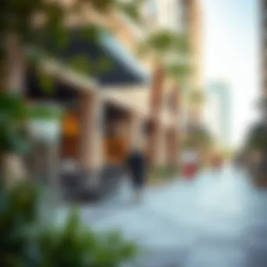 Vibrant community spaces surrounding Safi Apartments in Town Square