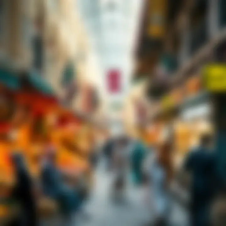 Vibrant marketplace scene at Souk Naif Plaza filled with local merchants