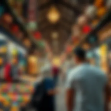 Visitors exploring the diverse shops and stalls within Souk Naif Plaza