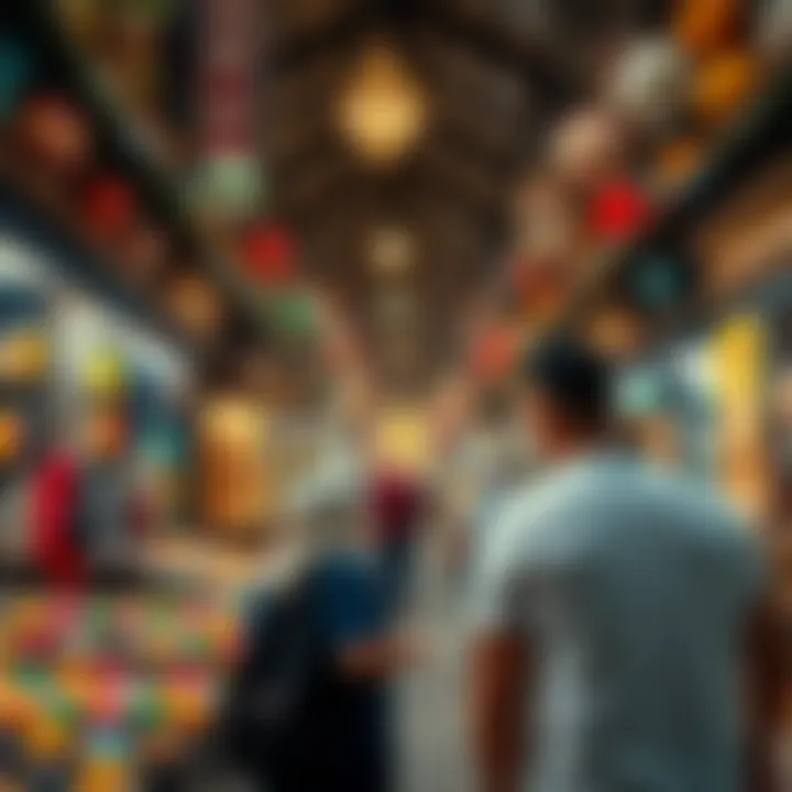 Visitors exploring the diverse shops and stalls within Souk Naif Plaza