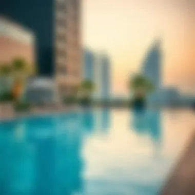 Elegant Rooftop Pool Experience Elegant rooftop pool at a modern hotel