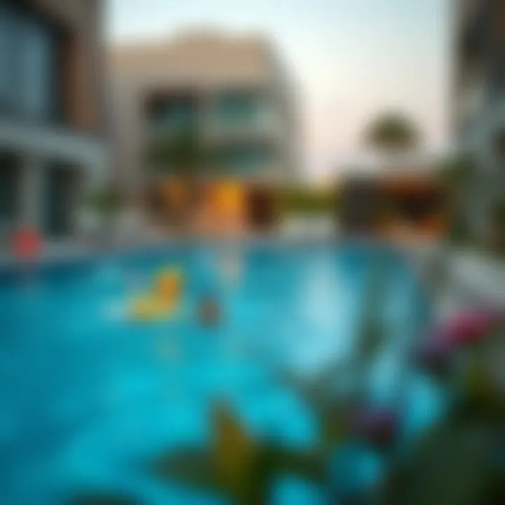 Family-Friendly Residential Swimming Pool Family-friendly residential pool with playful features