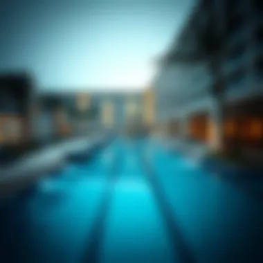 Architectural Marvel of a Resort Pool Luxurious resort pool with unique architectural design