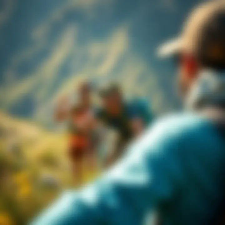 Thrilling Adventures in Nature Adventure enthusiasts enjoying outdoor activities against a scenic backdrop