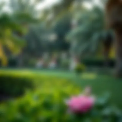 Serenity in Dubai's Parks Lush greenery in a tranquil park setting