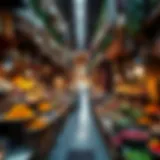 The Rich Colors of Dubai's Spice Souk A vibrant spice market filled with colorful spices and herbs