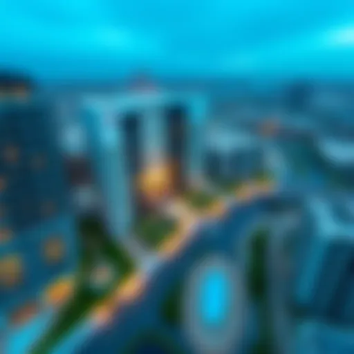 Stunning aerial view of Canal Crown showcasing its unique architectural design