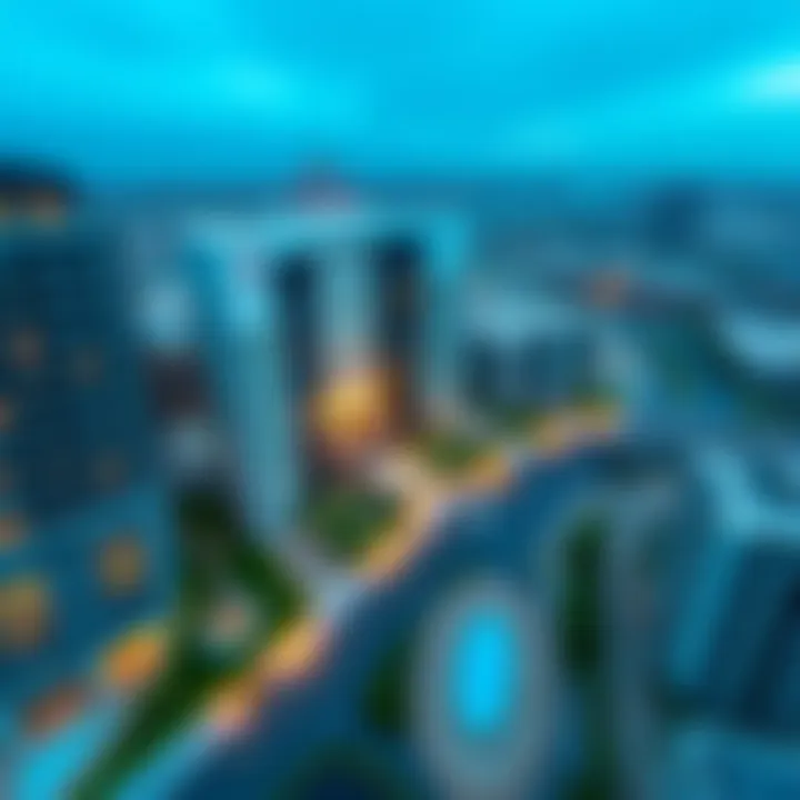 Stunning aerial view of Canal Crown showcasing its unique architectural design
