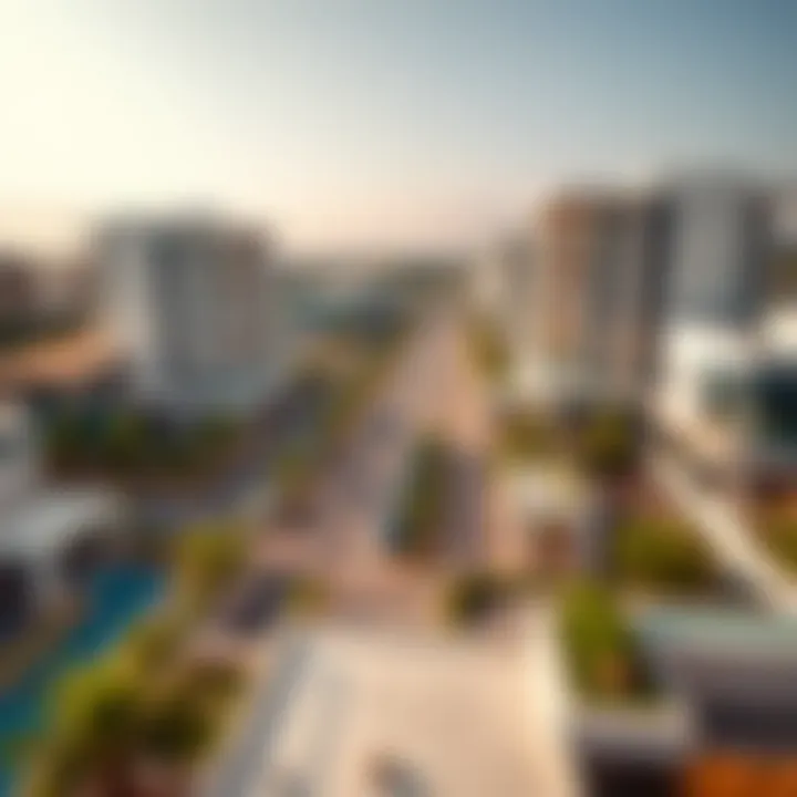 Aerial view of Golden Mile 8 showcasing its modern architecture