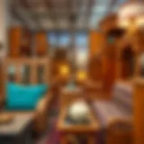 Vibrant display of traditional and contemporary furniture in Karama market