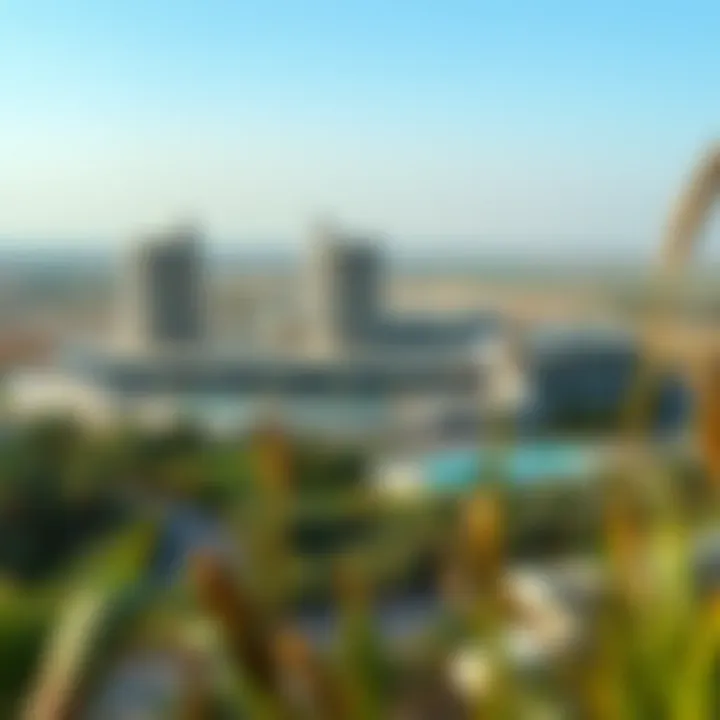 Panoramic View of Damac Hills Panoramic view of Damac Hills showcasing its lush landscape