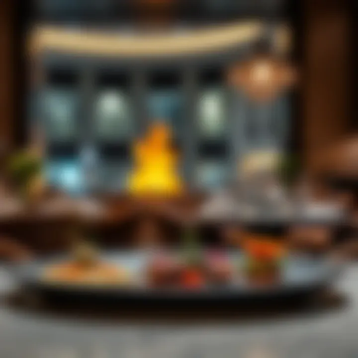 Gourmet dining setting with artistic plating