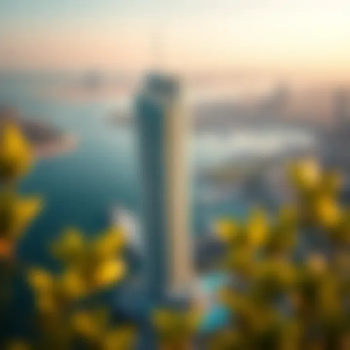 Marina Tower and Its Urban Surroundings Aerial view of Marina Tower with surrounding amenities and landscape