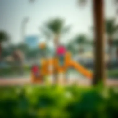 Children at Play in Khalifa City Park Children playing on the playground in a park