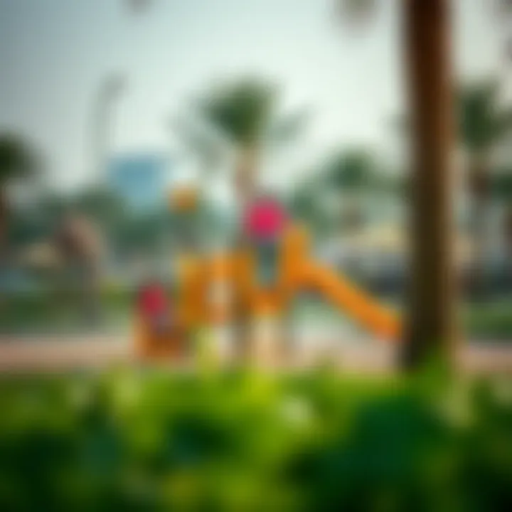 Children at Play in Khalifa City Park Children playing on the playground in a park