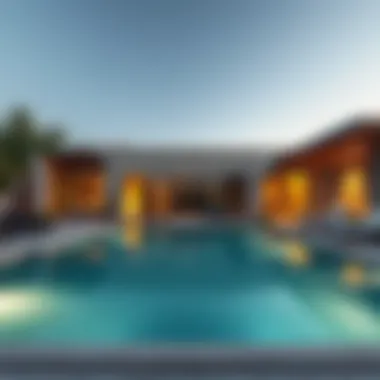 Beautiful pool area in a Dubai vacation home