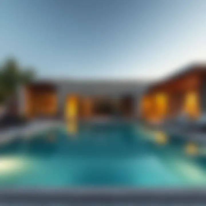 Beautiful pool area in a Dubai vacation home