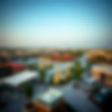 Aerial shot of community amenities in Al Qusais