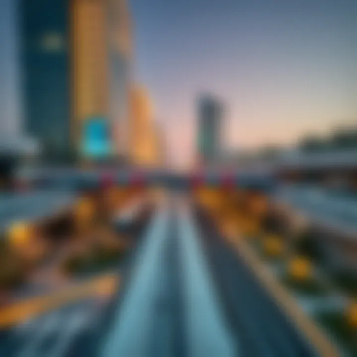 Integration in Urban Planning and Transportation Urban planning layout integrating Furjan Metro Station into Dubai's transportation network