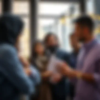 Young Professionals Exploring Opportunities Young professionals in Dubai discussing opportunities