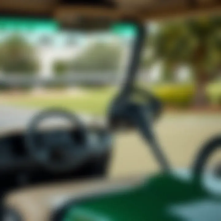 A close-up of eco-friendly features in a modern golf car