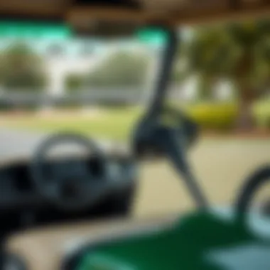 Eco-Friendly Features of a Golf Car A close-up of eco-friendly features in a modern golf car