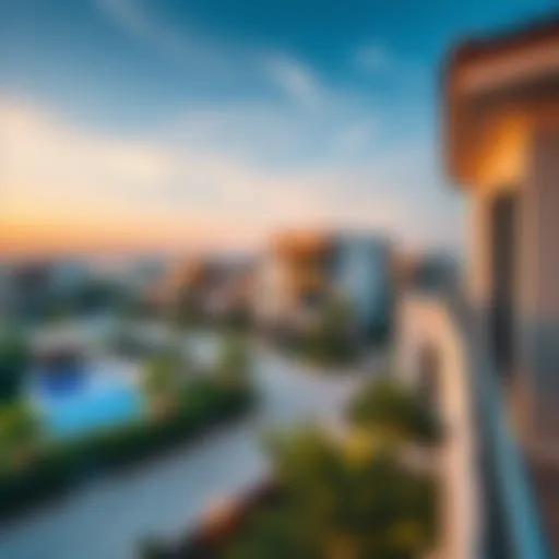 Aerial view of the Hamptons community showcasing modern architecture