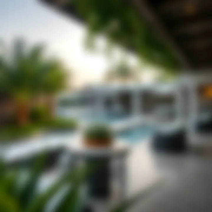 Luxurious outdoor amenities with lush greenery in Hamptons