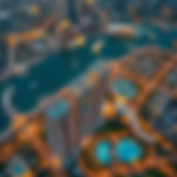 Aerial view of Jumeirah Lake Towers and its vibrant surroundings