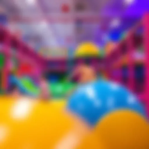 Vibrant Interactive Play Zone Interactive play zone filled with colorful structures