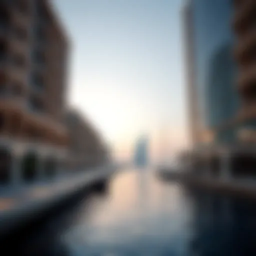 Stunning waterfront view of la mer Dubai showcasing architectural elegance
