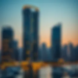 Stunning view of Marina Tower at sunset