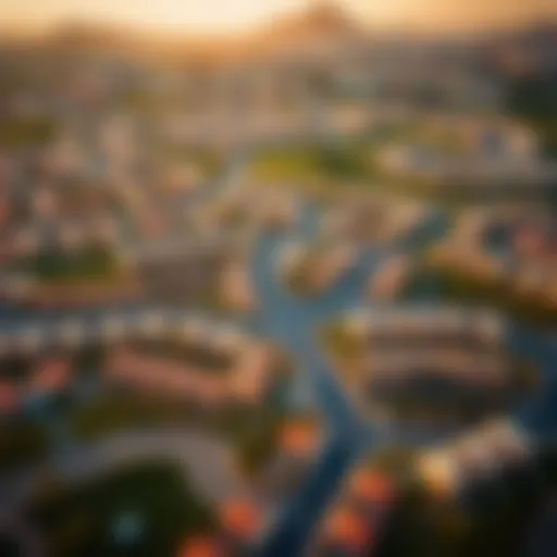 Aerial view of Mudon community showcasing residential areas