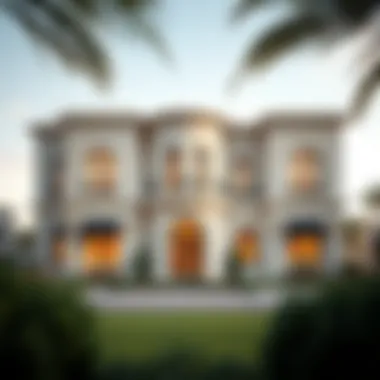 Elegant facade of Nakheel Garden View Villas showcasing architectural beauty