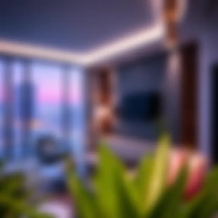 Modern luxury apartment interiors in Dubai, highlighting design and elegance