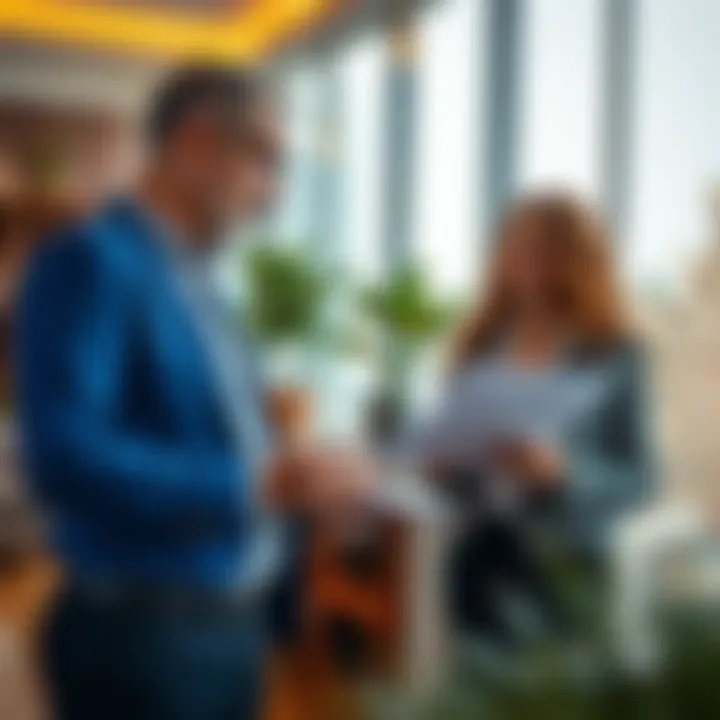 Expert Consultation: Navigating Property Options A real estate broker discussing with a client over property options