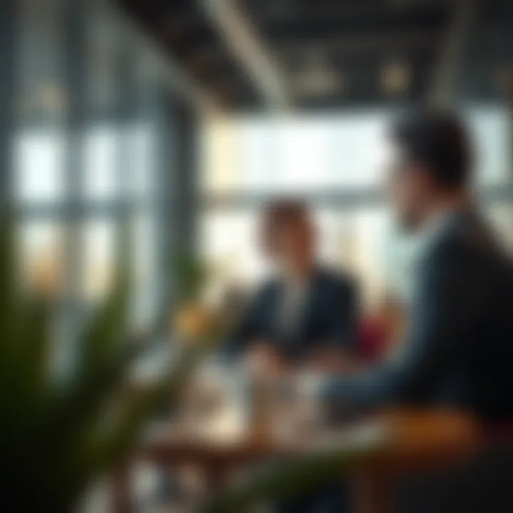 Facilitating Smooth Transitions Post-Resignation Two professionals in a meeting about employee transition